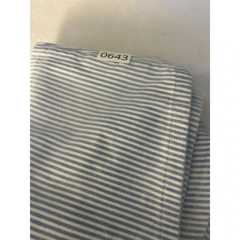 Abercrombie & Fitch Curve Love The Dad Short High Rise Blue White Stripe Size 36